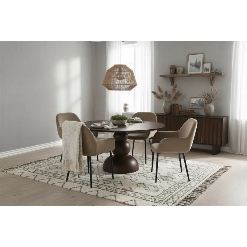 Apvalus valgomojo stalas RONDU A, 130x130x76 cm