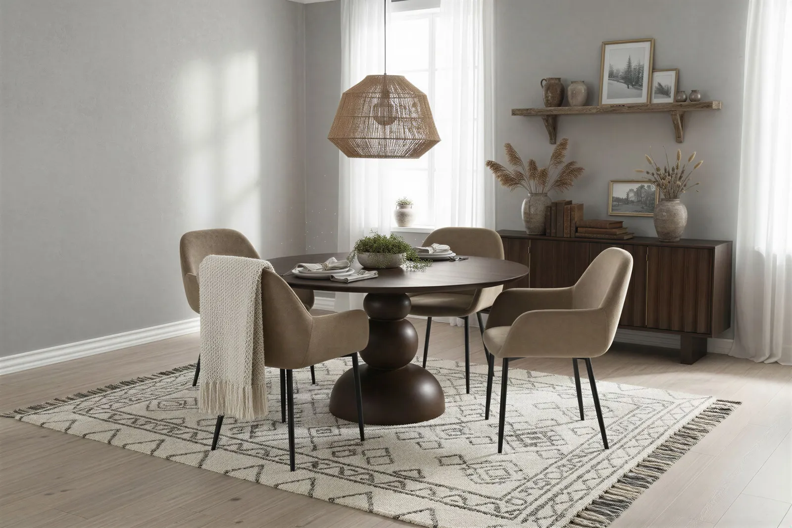 Apvalus valgomojo stalas RONDU A, 130x130x76 cm