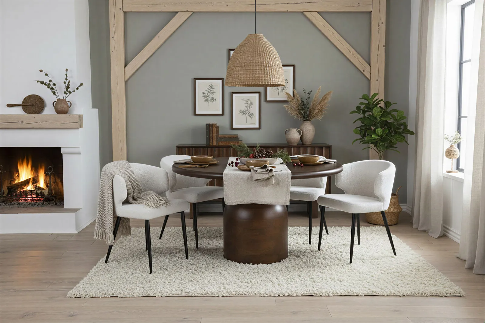 Apvalus valgomojo stalas RONDU B, 130x130x76 cm