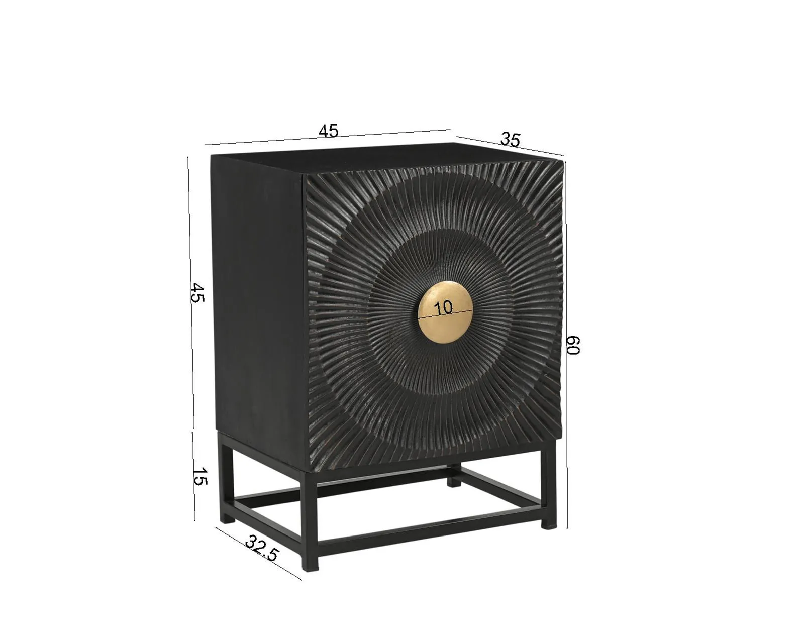 Naktinis staliukas RONDU, 45x35x60 cm