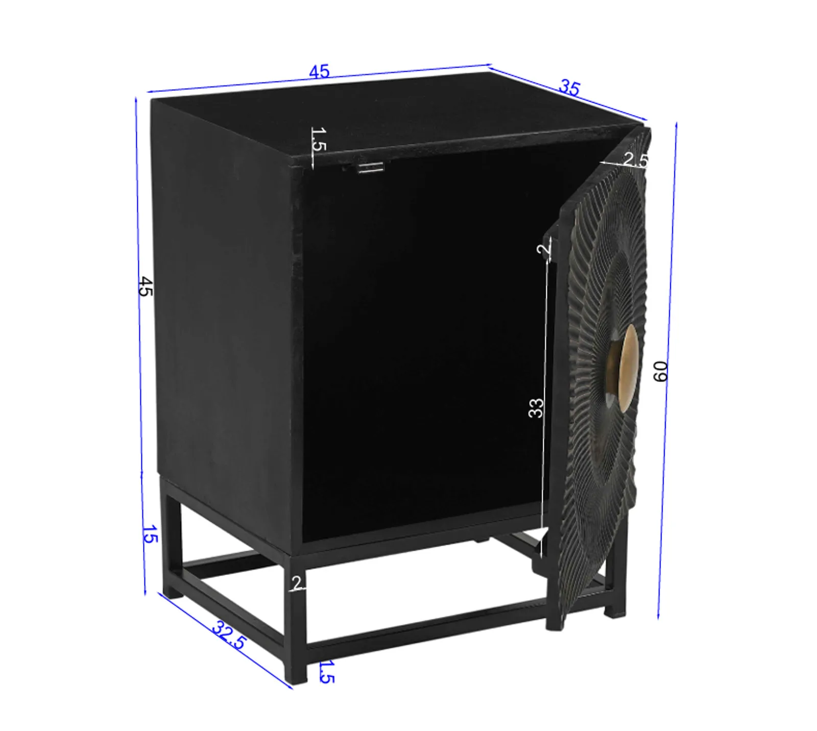 Naktinis staliukas RONDU, 45x35x60 cm