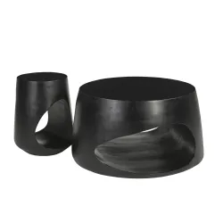 Žurnalinis staliukas RONDU, juodas, 75x75x38 cm