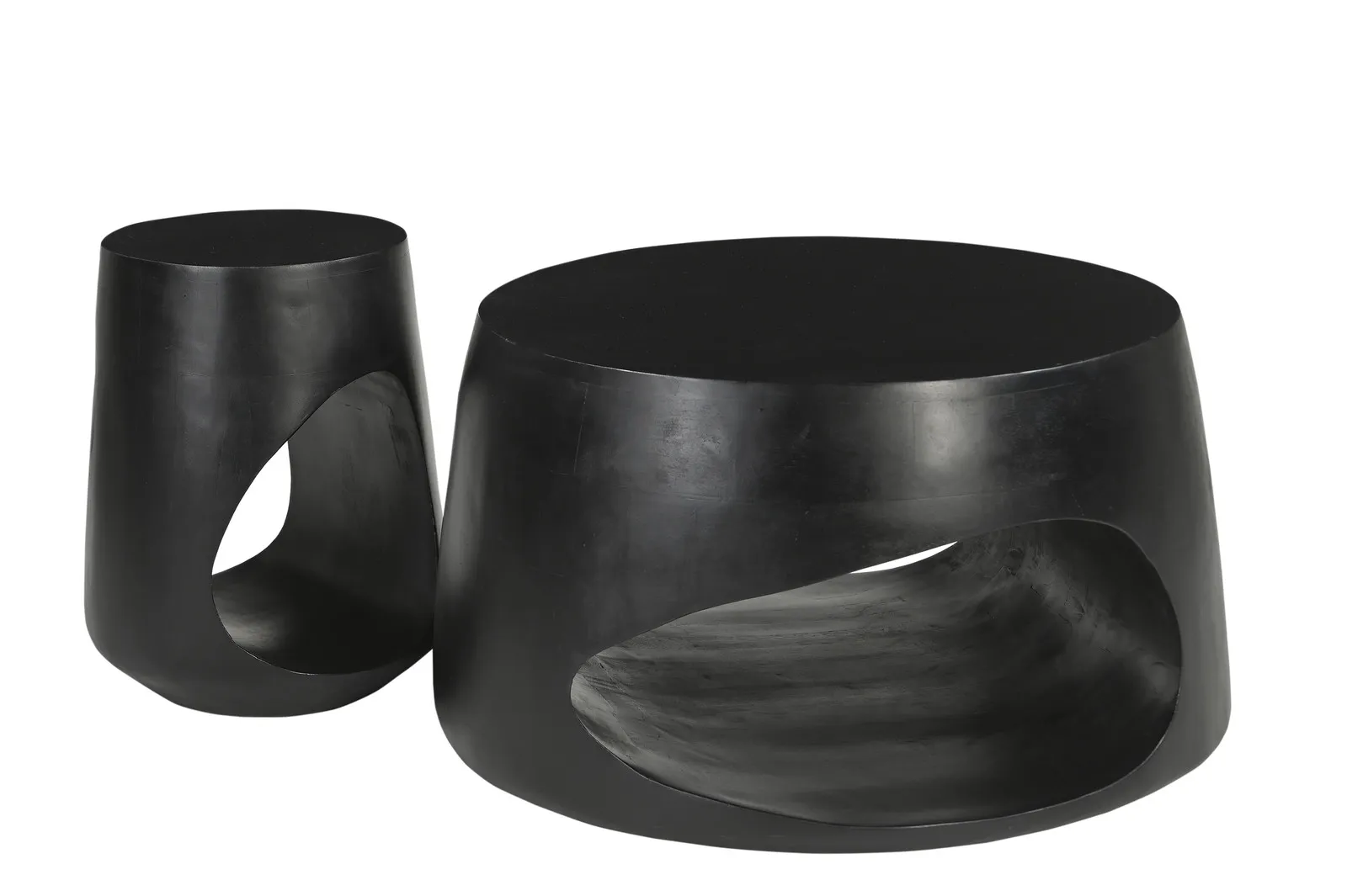 Žurnalinis staliukas RONDU, juodas, 75x75x38 cm