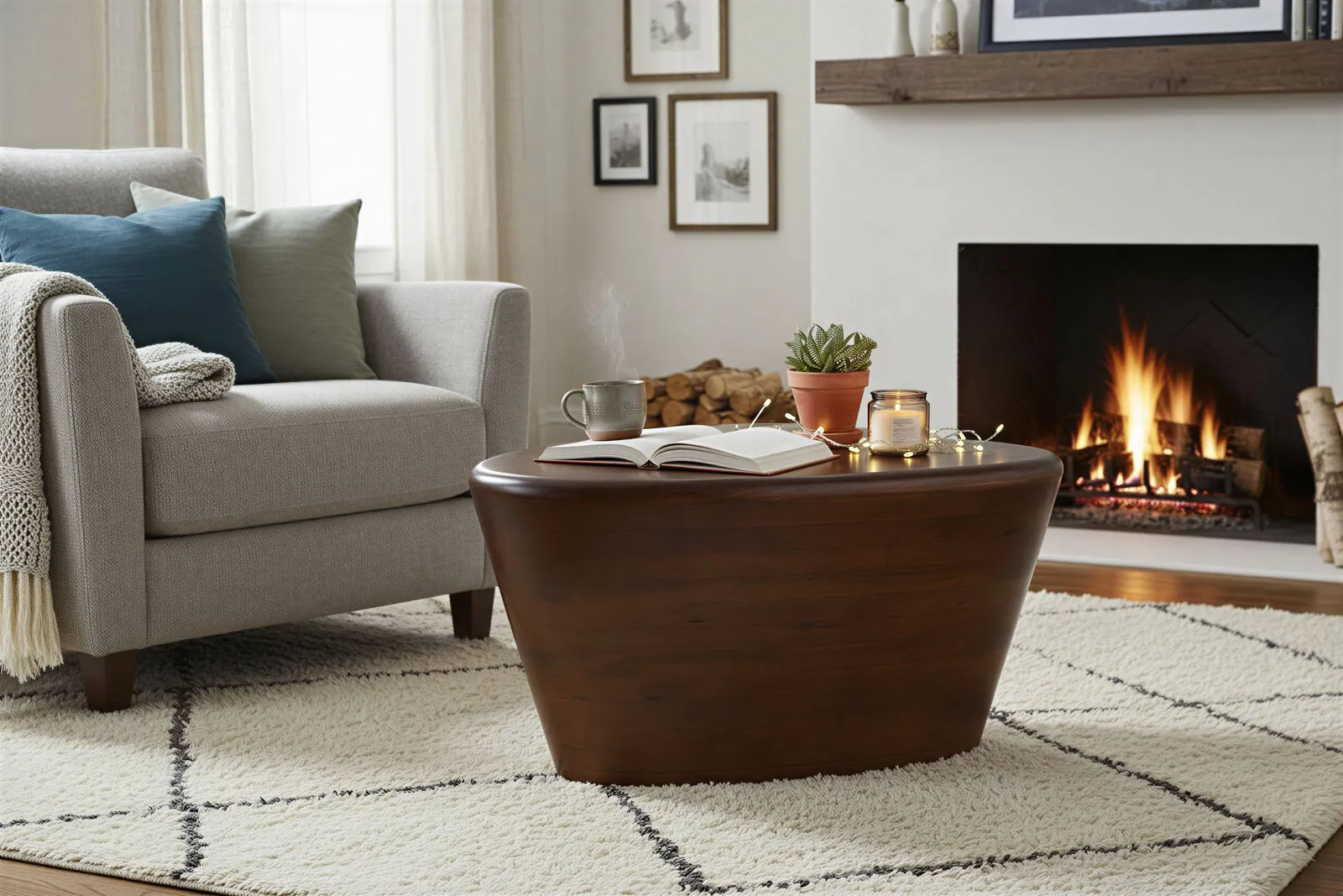 Žurnalinis staliukas RONDU, 70x53x36 cm