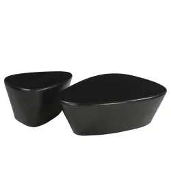 Žurnalinis staliukas RONDU, juodas, 70x53x36 cm