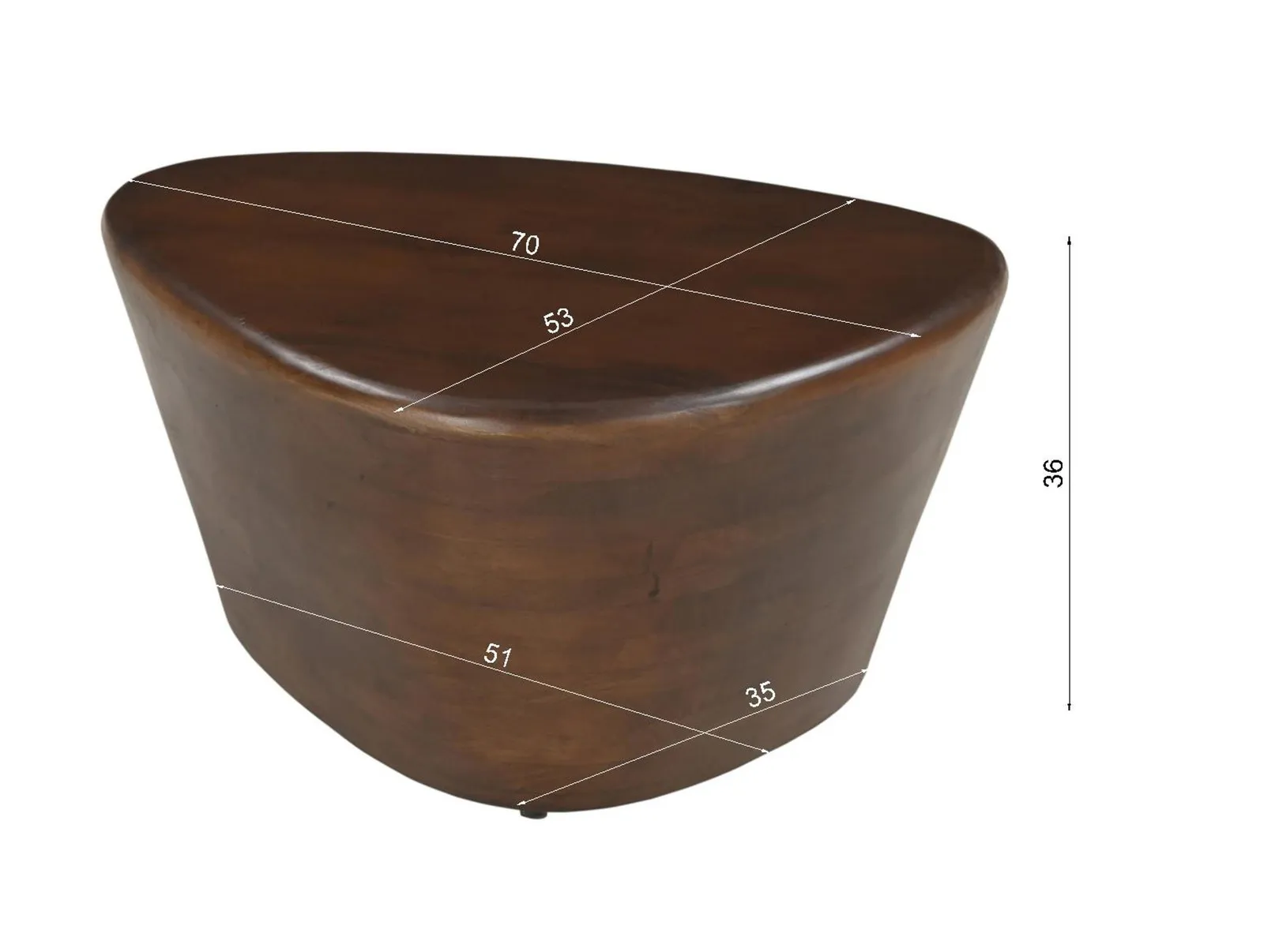 Žurnalinis staliukas RONDU, juodas, 70x53x36 cm