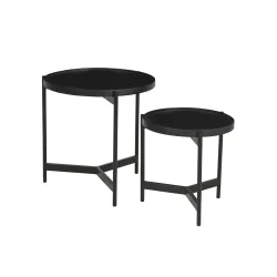 Žurnalinių staliukų komplektas RONDU, 45x45x45 + 35x35x35 cm