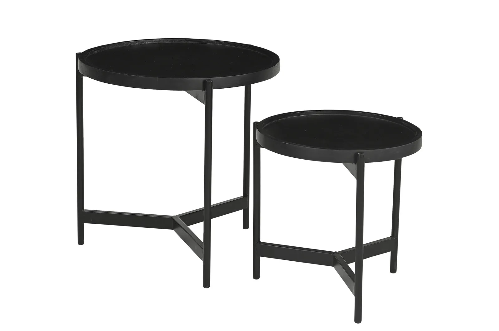 Žurnalinių staliukų komplektas RONDU, 45x45x45 + 35x35x35 cm