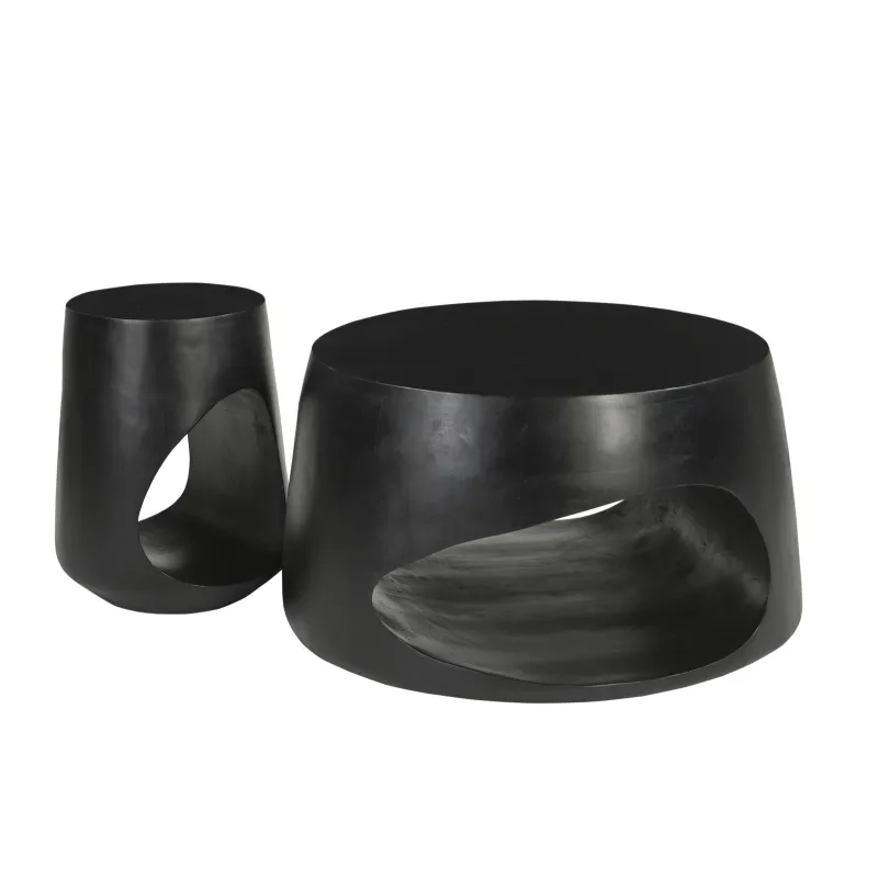 Žurnalinis staliukas RONDU, juodas, 35x35x45 cm