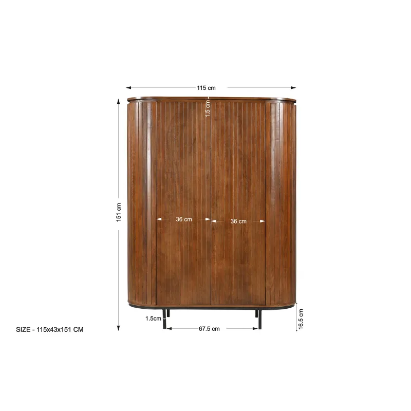 Aukšta spintelė AMBRIA, 115x43x151 cm