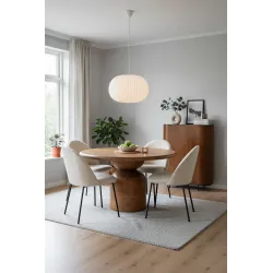 Apvalus valgomojo stalas AMBRIA B, 130x130x76 cm