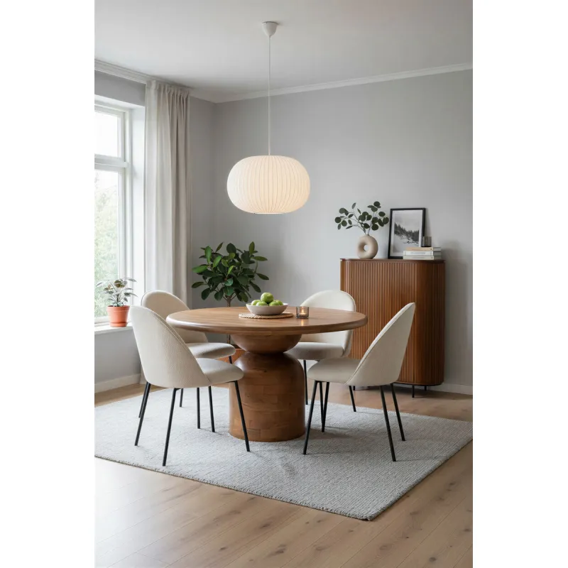 Apvalus valgomojo stalas AMBRIA B, 130x130x76 cm