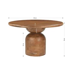Apvalus valgomojo stalas AMBRIA B, 130x130x76 cm