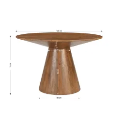 Apvalus valgomojo stalas AMBRIA, 120x120x75 cm