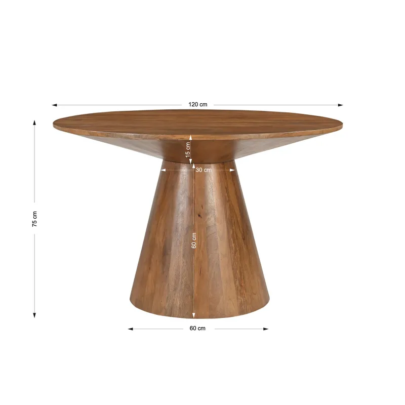 Apvalus valgomojo stalas AMBRIA, 120x120x75 cm