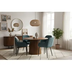 Apvalus valgomojo stalas AMBRIA C, 130x130x76 cm