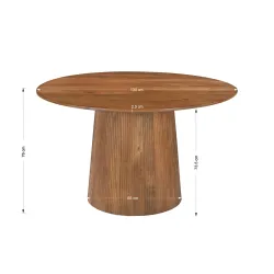 Apvalus valgomojo stalas AMBRIA C, 130x130x76 cm