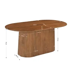 Ovalus valgomojo stalas AMBRIA, 180x100x76 cm