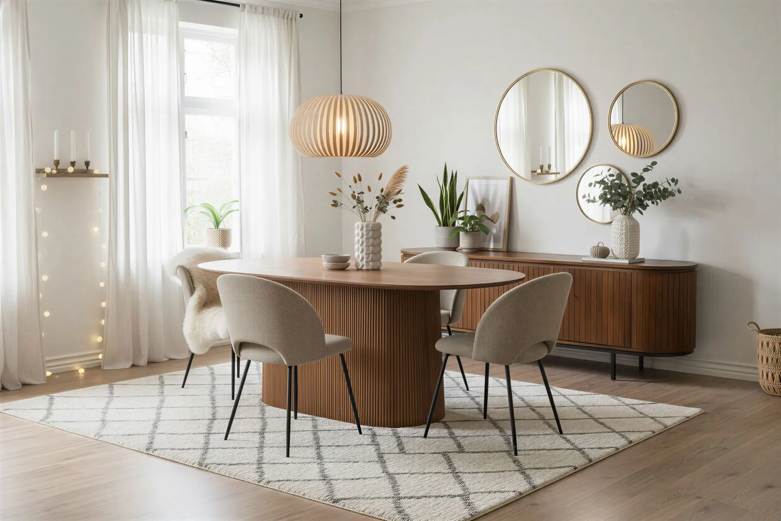 Ovalus valgomojo stalas AMBRIA, 200x100x76 cm