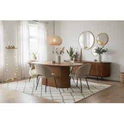 Ovalus valgomojo stalas AMBRIA, 230x110x76 cm