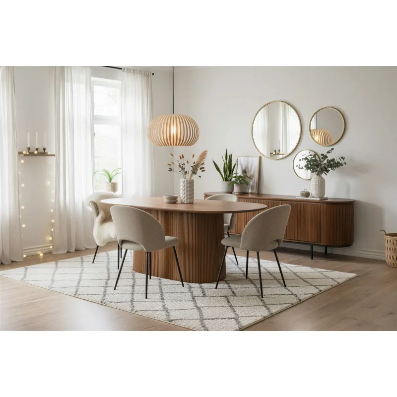 Ovalus valgomojo stalas AMBRIA, 230x110x76 cm