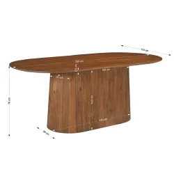 Ovalus valgomojo stalas AMBRIA, 230x110x76 cm