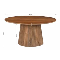 Apvalus žurnalinis staliukas AMBRIA, 80x80x38 cm