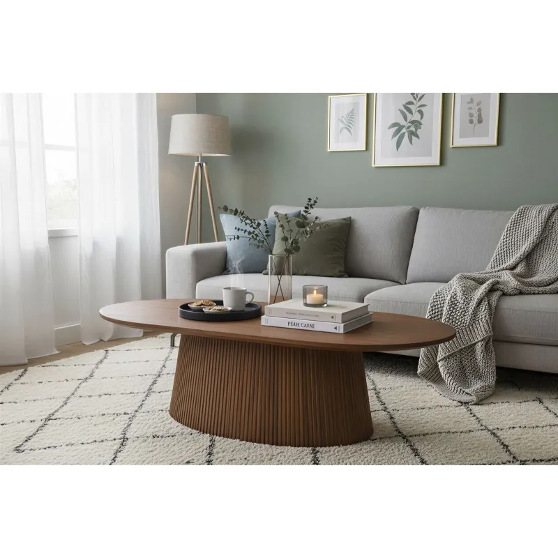 Ovalus žurnalinis staliukas AMBRIA, 120x70x37 cm