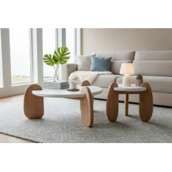 Žurnalinis staliukas HOLVIC, 80x80x45 cm