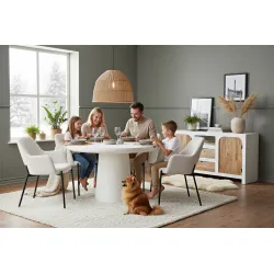 Apvalus valgomojo stalas HOLVIC, 120x120x77 cm