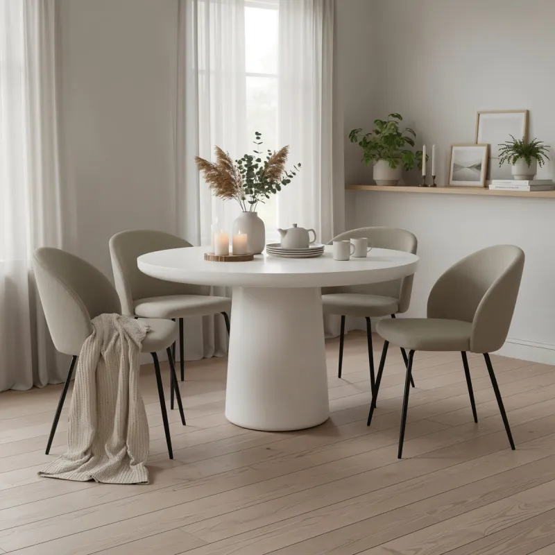 Apvalus valgomojo stalas HOLVIC, 120x120x77 cm