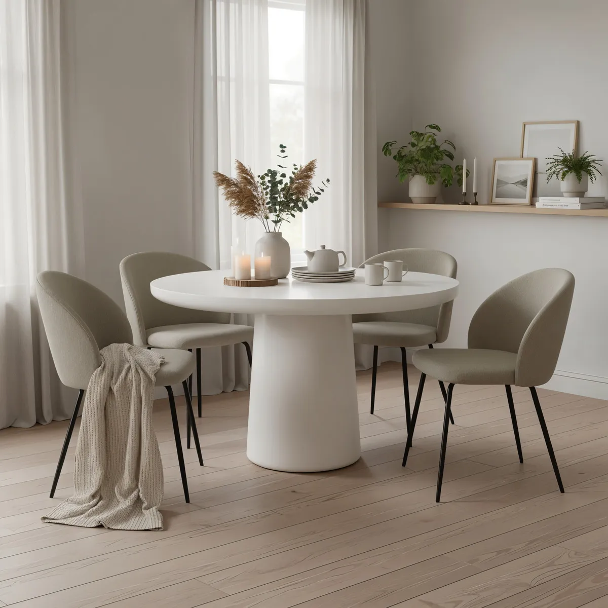 Apvalus valgomojo stalas HOLVIC, 120x120x77 cm