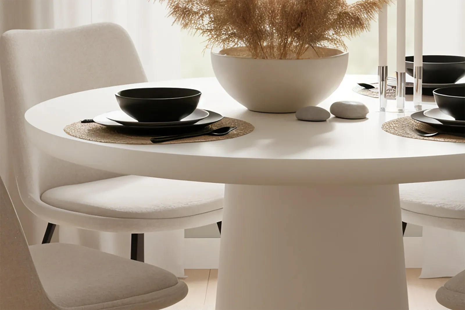 Apvalus valgomojo stalas HOLVIC, 120x120x77 cm