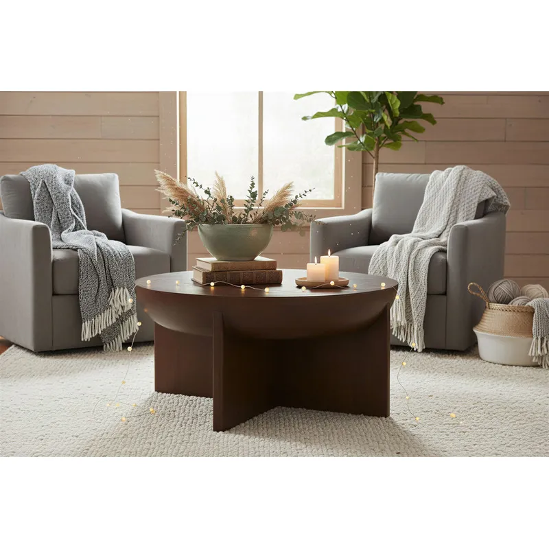 Žurnalinis staliukas RONDU, 90x90x42 cm