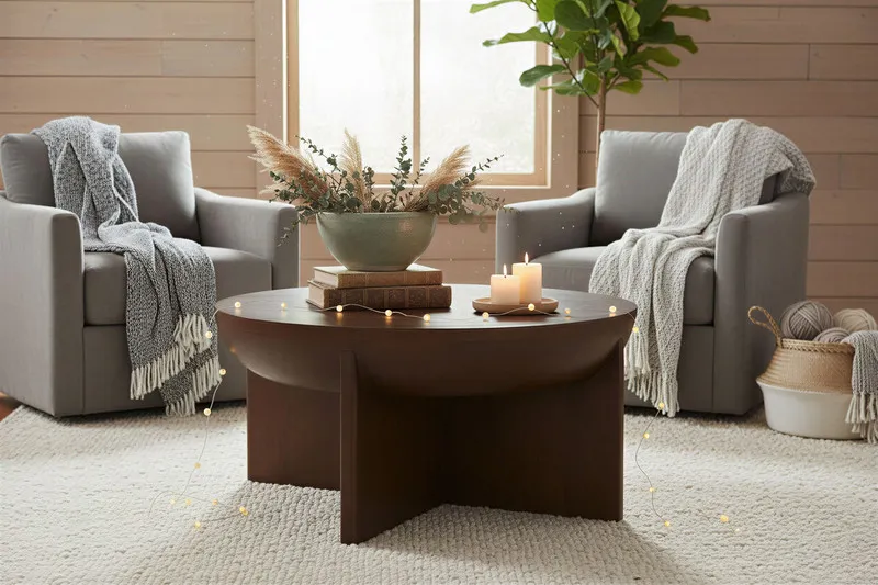 Žurnalinis staliukas RONDU, 90x90x42 cm