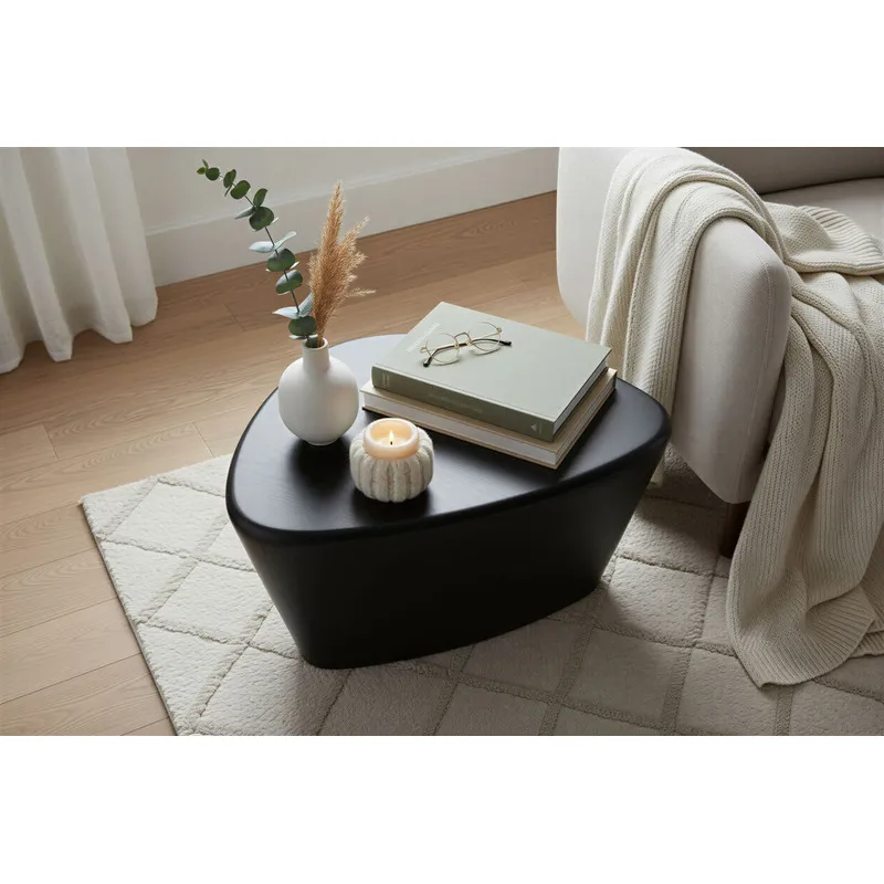 Žurnalinis staliukas RONDU, juodas, 70x53x36 cm