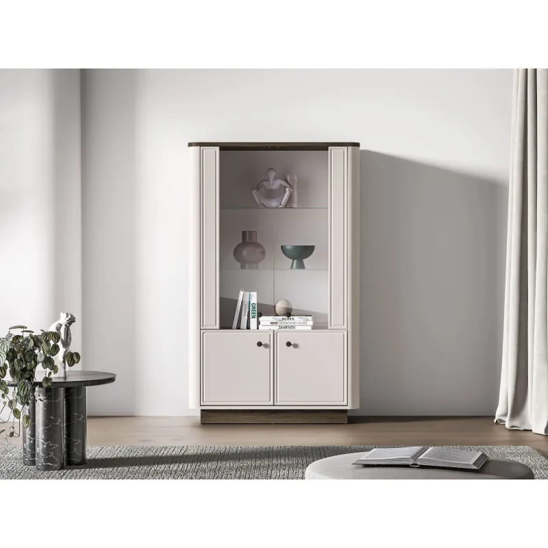 Dvidurė vitrina VILAVIA, 92x40x150 cm