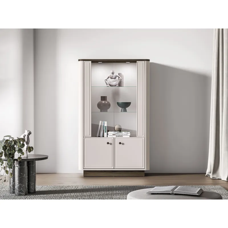 Dvidurė vitrina VILAVIA, 92x40x150 cm