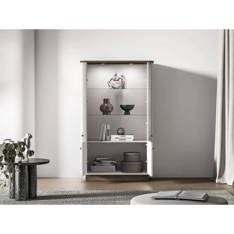 Dvidurė vitrina VILAVIA, 92x40x150 cm