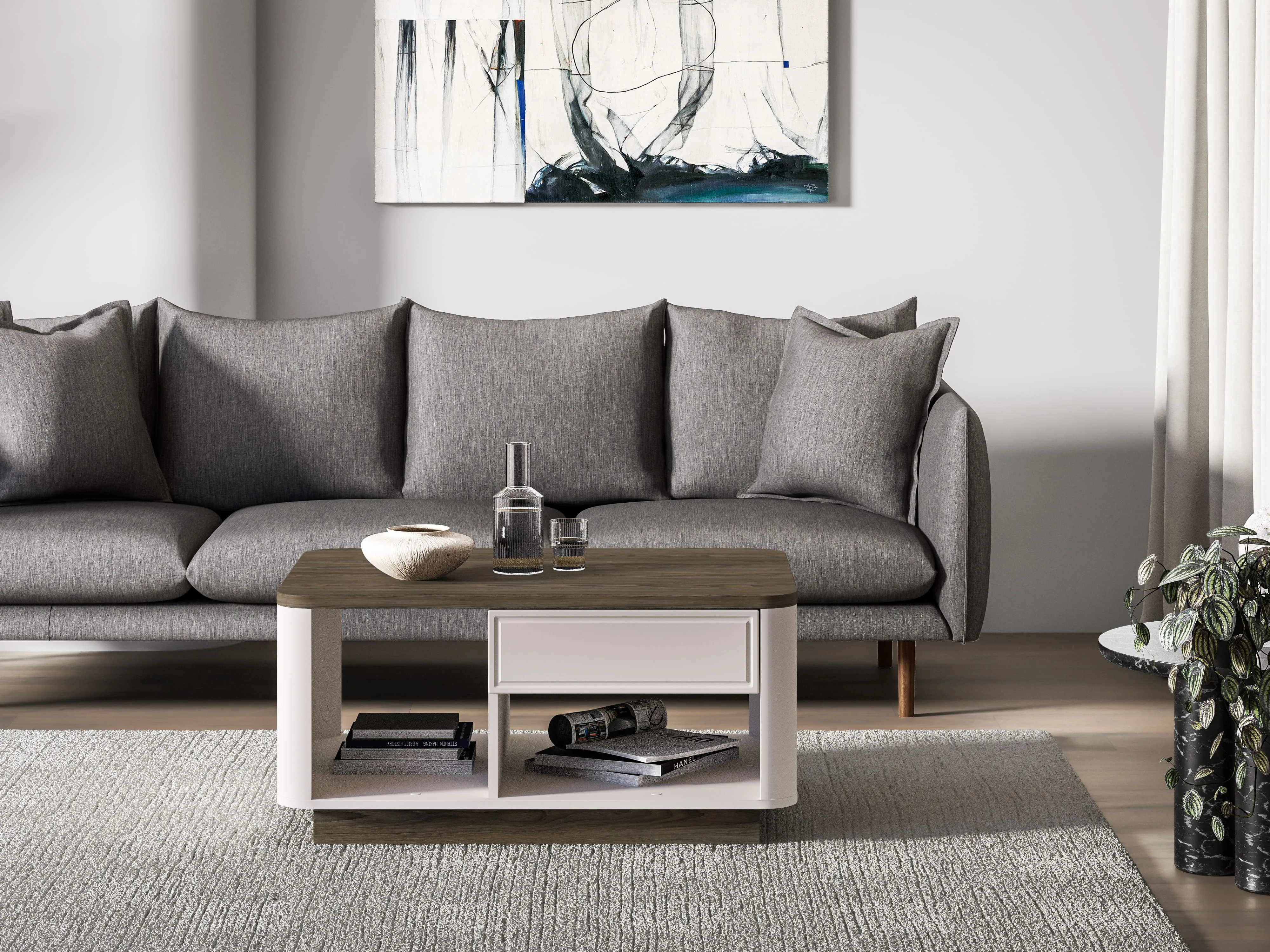 Žurnalinis staliukas VILAVIA, 90x60x45 cm