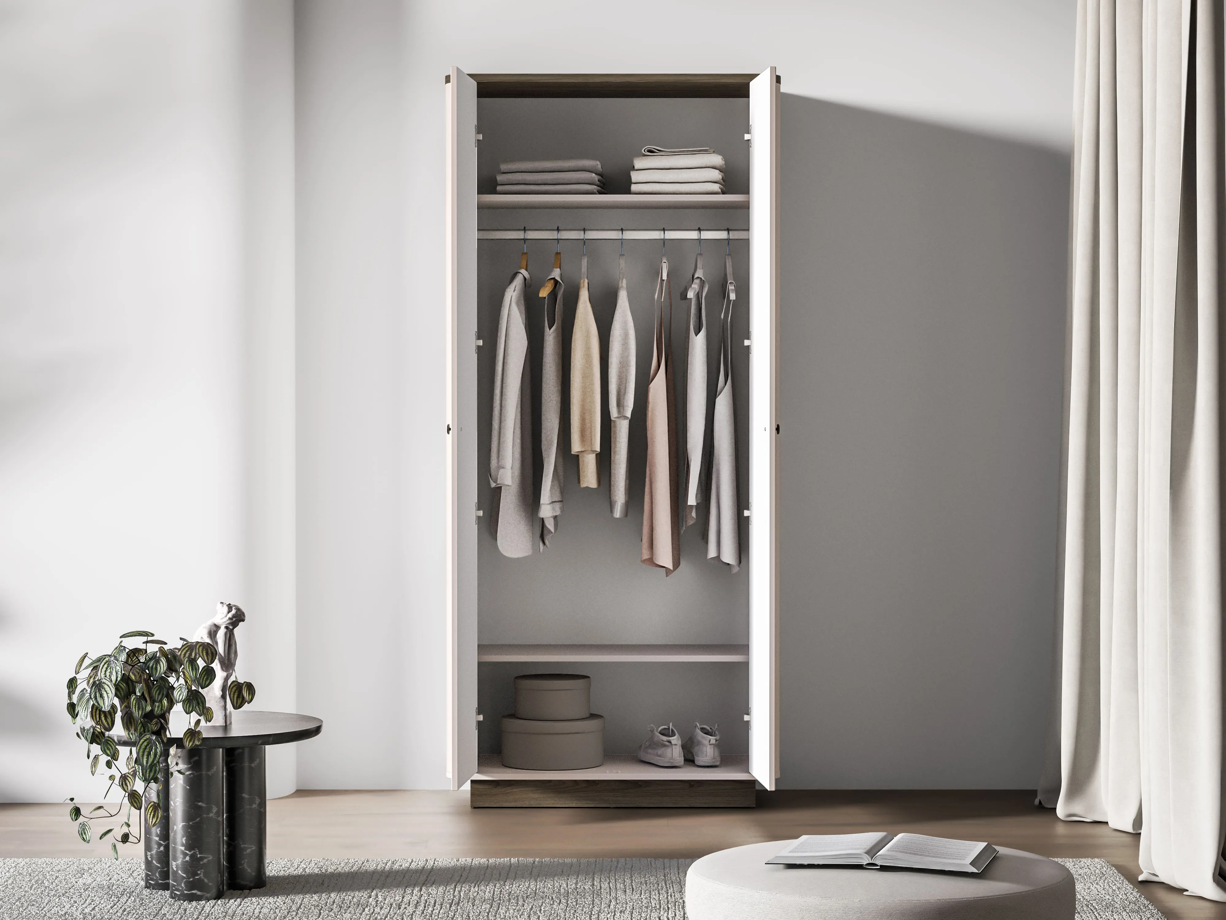 Dvidurė spinta VILAVIA, 92x53x200 cm