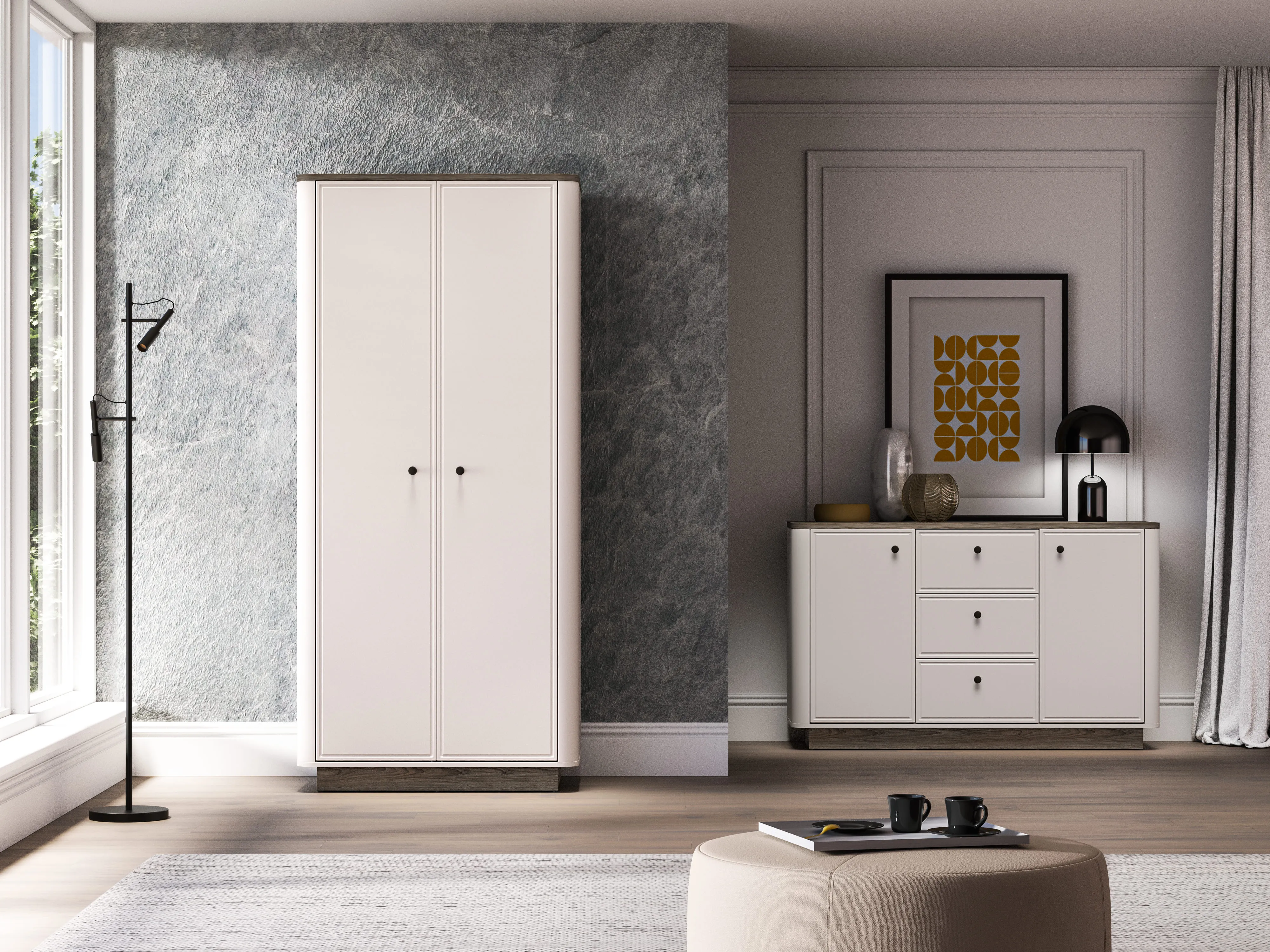 Dvidurė spinta VILAVIA, 92x53x200 cm