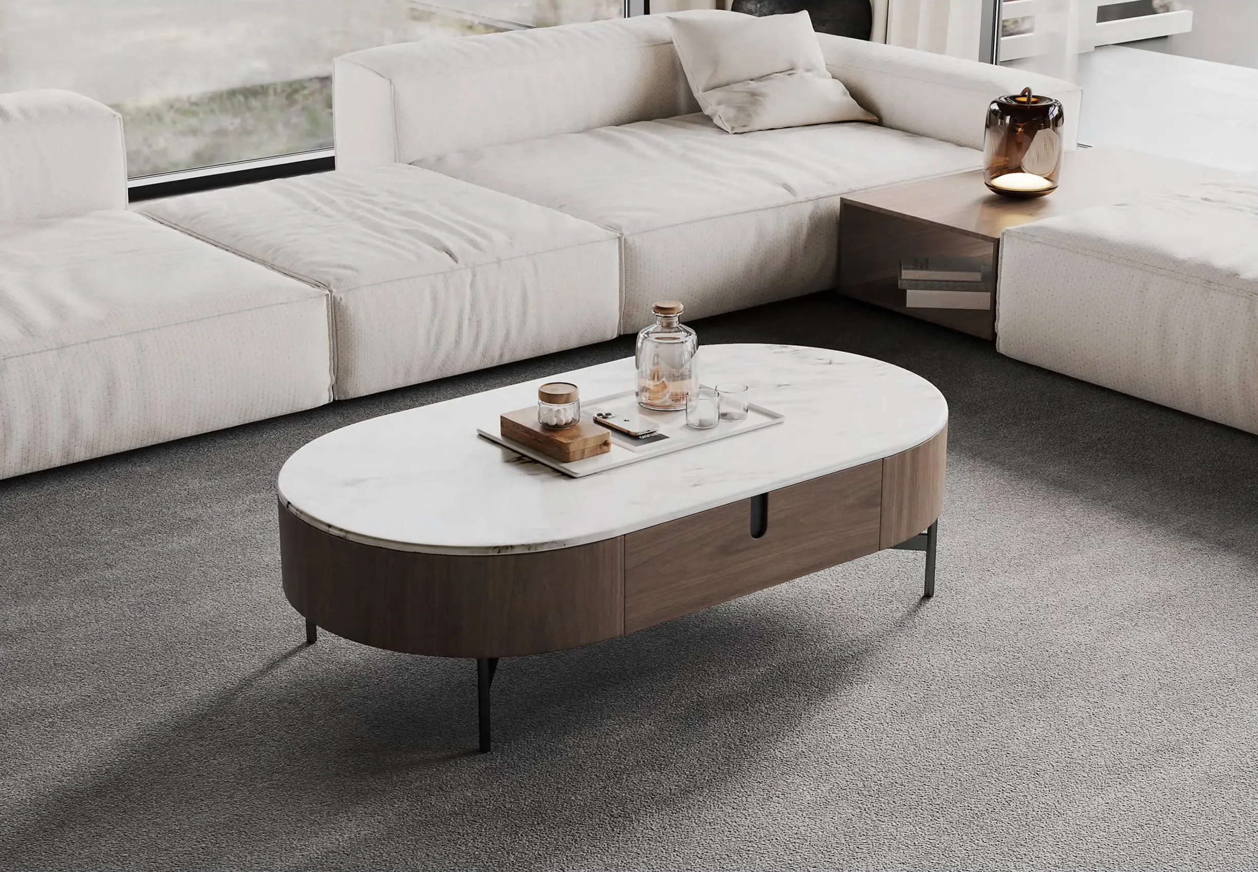 Žurnalinis staliukas SILAVIA, 140x75x38 cm