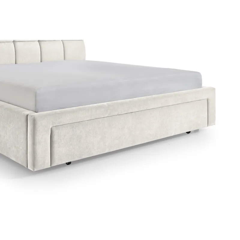 Lova 180 cm CANY su čiužiniu, beige, su šuns guoliu, 209x228x110 cm