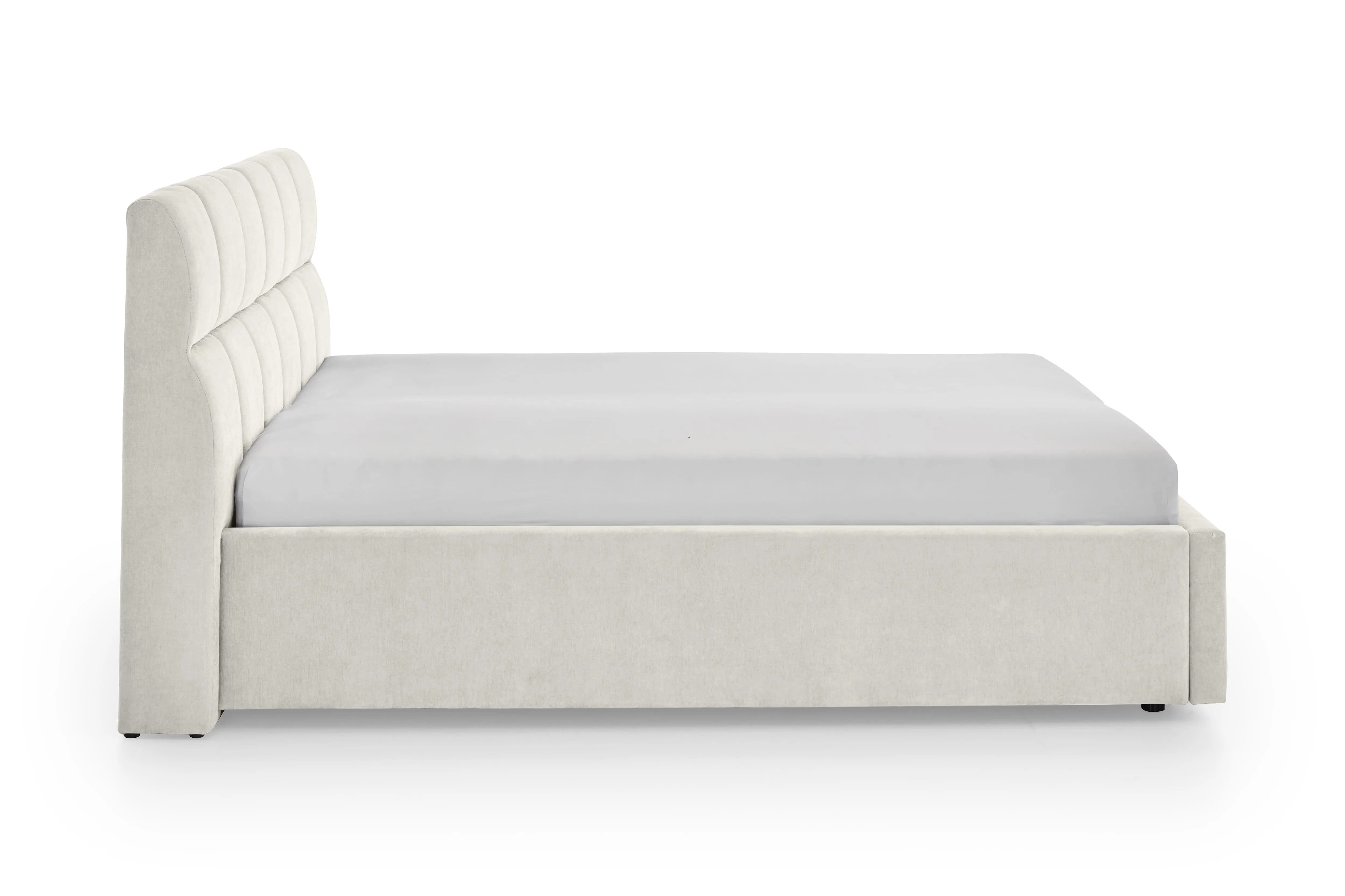 Lova 180 cm CANY su čiužiniu, beige, su šuns guoliu, 209x228x110 cm