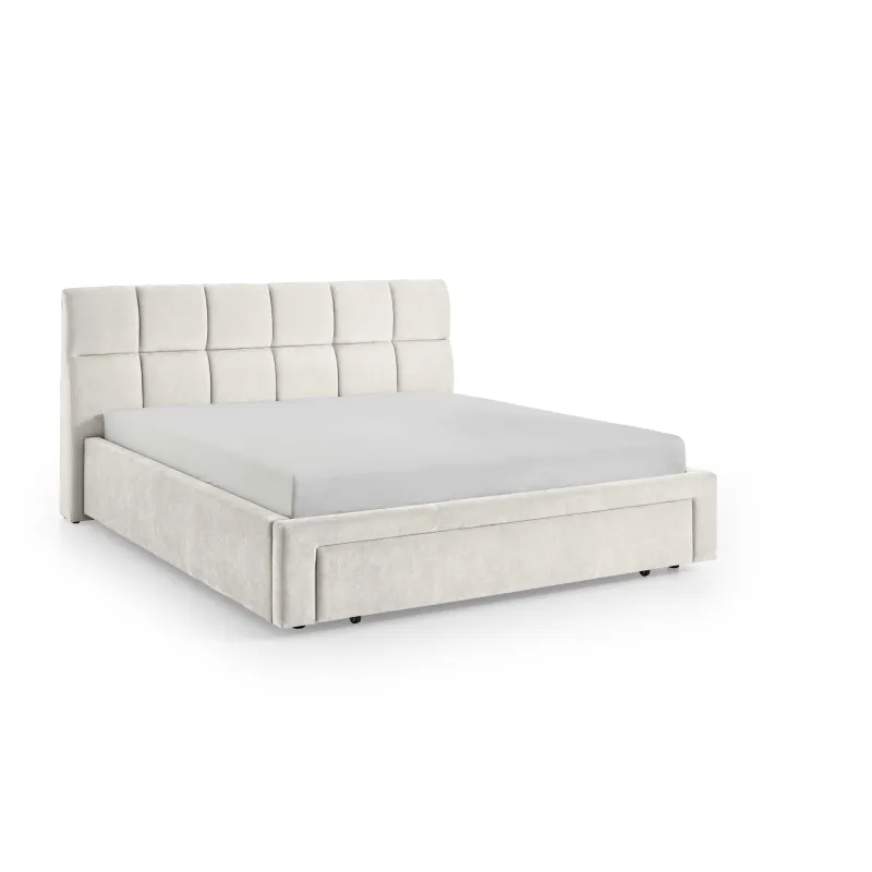 Lova 180 cm CANY su čiužiniu, beige, su šuns guoliu, 209x228x110 cm