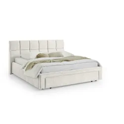 Lova 180 cm CANY su čiužiniu, beige, su šuns guoliu, 209x228x110 cm