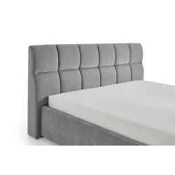 Lova 180 cm CANY su čiužiniu, pilka, su šuns guoliu, 209x228x110 cm