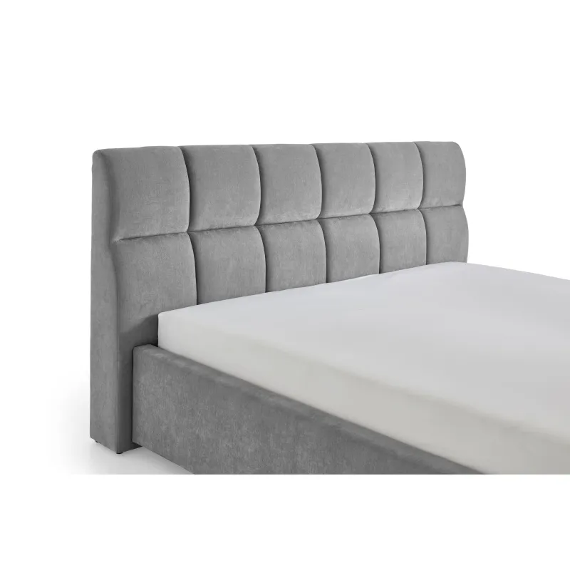 Lova 180 cm CANY su čiužiniu, pilka, su šuns guoliu, 209x228x110 cm