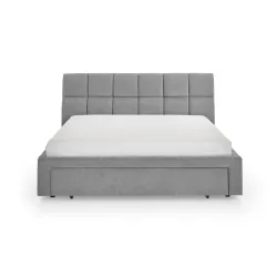 Lova 180 cm CANY su čiužiniu, pilka, su šuns guoliu, 209x228x110 cm